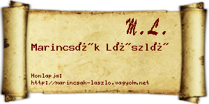 Marincsák László névjegykártya