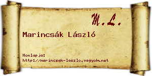 Marincsák László névjegykártya